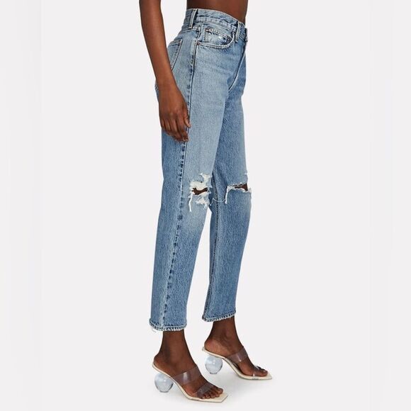 Agolde Mia Mid-Rise Straight-Leg Jean in Rule - Picture 10 of 13
